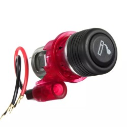 Car lighter / cigarette socket, for 12V, lighter included, red color
